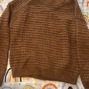 Universal Thread Brown Blouse with Textured Knit and Relaxed Fit